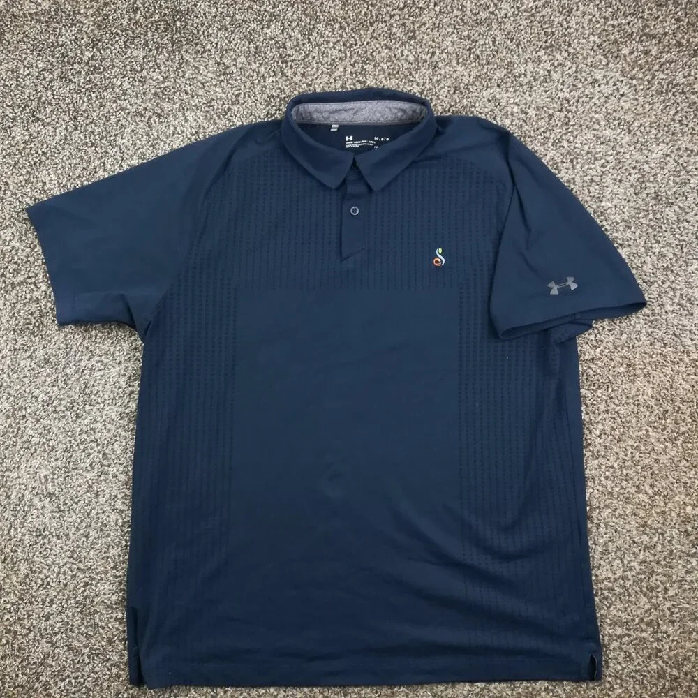 Under Armour Streamsong Polo Shirt Performance Navy Blue Mens Large